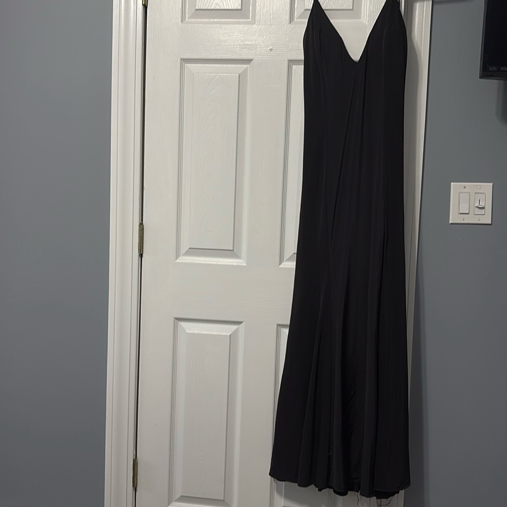 Lace up back prom dress